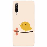 Husa silicon pentru Xiaomi Mi 9, Flat Minimal Cute Bird Illustration