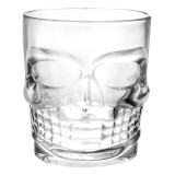 Pahar din Sticlă Transparentă, Model Craniu, Capacitate 270ml, Diametru 8cm, &Icirc;nălțime 9cm