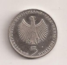 Moneda Germania 5 Marci Deutsche Mark 1982 - Conferinta de mediu 1972