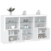 Servantă cu lumini LED, alb, 181,5x37x100 cm
