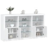 vidaXL Servantă cu lumini LED, alb, 181,5x37x100 cm
