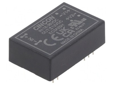 Convertor DC/DC 3W 18-36V la 12V/-12V THT EC3A25H foto