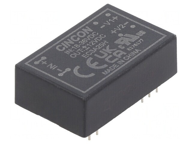 Convertor DC/DC 3W 18-36V la 12V/-12V THT EC3A25H