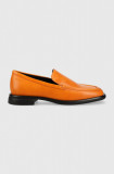 Vagabond Shoemakers mocasini de piele BRITTIE femei, culoarea portocaliu, cu toc plat, 5451.001.44