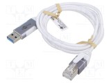 Cablu USB 3.0 RJ45 Goobay 1m alb gri