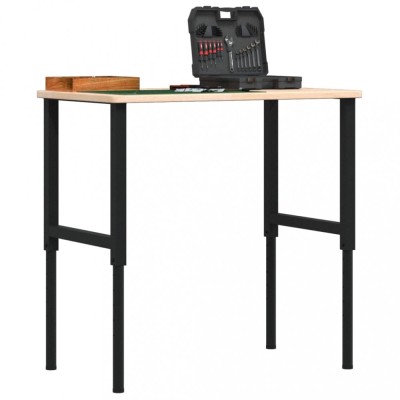 Banc lucru 100x60x(71,5-98) cm lemn masiv stejar dreptunghiular foto