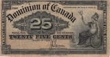 Bancnota Canada 25 Centi 1900 - P9c VF ( vezi descriere )