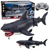 Rechin cu telecomanda RC Shark, coada miscatoare, efecte sonore, negru, Lean 31144