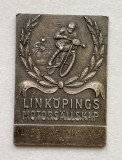 Rara!!! Placheta argintata pentru ciclism, 1956, Linkopings, Suedia, Europa