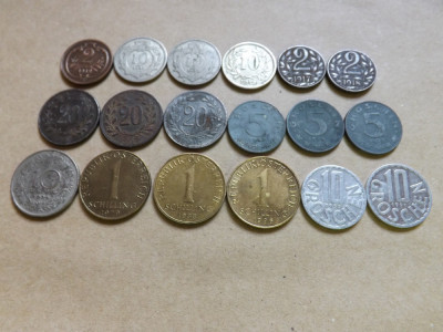 Austria Lot nr. 3 - 18 monede din perioada 1894 - 1996 foto