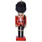 Decorațiune Crăciun, Lemn, Soldat Suspendabil, Uniformă Roșie, Căciulă Neagră de Blană, 13cm