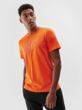 Tricou regular cu imprimeu pentru bărbați - portocaliu, 4F Sportswear