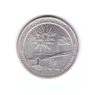 Moneda SUA 25 centi/quarter dollar 2013 D Maryland Fort McHenry foto