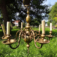 Candelabru vechi bronz 6 brate masiv