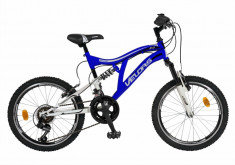 Bicicleta copii MTB FS 20 FIVE Buizel cadru otel culoare albastru alb varsta 7 10 ani foto