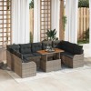 Set de canapele pentru gradina 10 pcs Gri Rattan poli