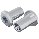 vidaXL Bucșa cu Blocare 2 pcs Argintiu M6 x 15 mm Oțel 864559