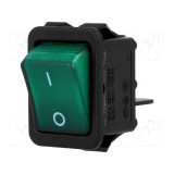 Intr 34x31x25mm 16A 250Vac verde neon