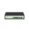 Switch 6 porturi Tiandy, 4 porturi PoE, 2 porturi RJ45 Uplink, protectie supratensiune SafetyGuard Surveillance