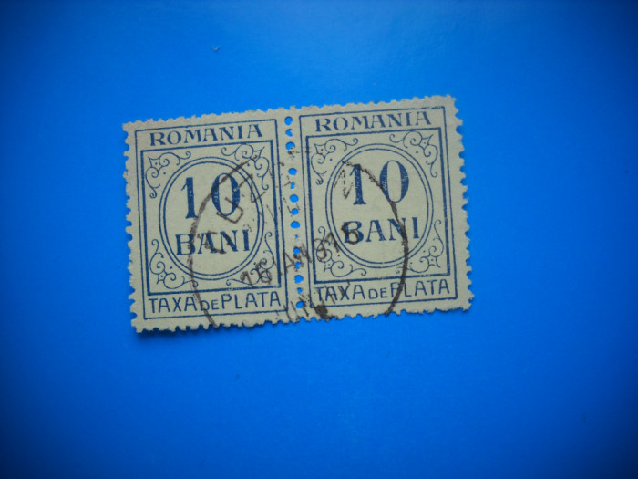 HOPCT LOT NR 354 TIMBRU TAXA DE PLATA 1911 -2 TIMBRE VECHI-STAMPILAT-ROMANIA