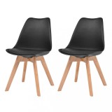 Cumpara ieftin Scaune de bucătărie, 2 buc., negru, plastic