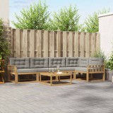 vidaXL Set de canapele de exterior 6 pcs Alb și gri deschis 3386475