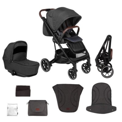 Carucior 2 in 1 Skiddou Moss Onyx, Negru foto