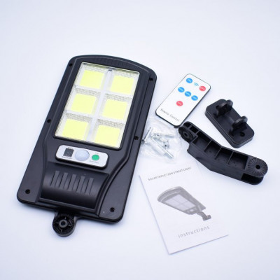 Lampa Solara Cu Acumulator De Exterior,Senzor,Telecomanda,6 LED COB &amp;ndash; foto