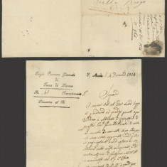 Italy 1824 Postal History Rare Stampless Cover + Content to Borgo DB.533