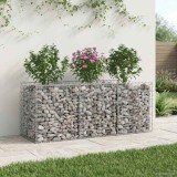 vidaXL Pat ridicat din gabion Argintiu 42033292