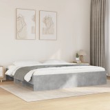 VidaXL Cadru de pat, gri beton, 200x200 cm, lemn prelucrat