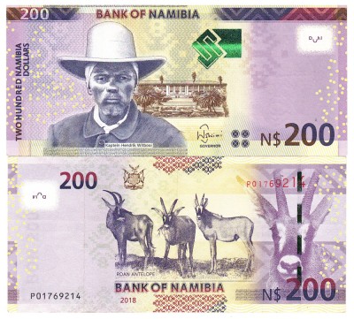 Namibia 200 Dolari 2018 P-15c aUNC foto