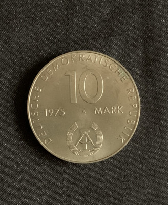 Moneda 10 mărci Germania DDR 1975 foto