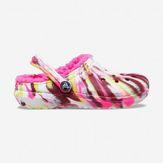 Crocs papuci Lined Marbled Clog femei 207773.ELECTRIC-Pink