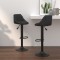 Gossi scaune de bar, 2 buc., negru, catifea