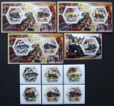 R.DU TCHAD-LOCOMOTIVE-SET 6 V.+4 S/Sh.NEOBLITERATE-DANTELATE-MNH** - EP 060, Africa, Transporturi