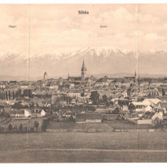 SV * Sibiu * VEDERE GENERALA * 1918 * Carte Postala Tripla