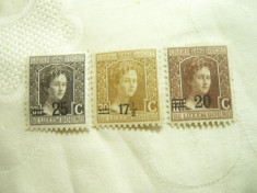 3 Timbre Luxemburg 1921-1923 Printesa Marie Aldeheid,supratipar ,sarniera foto