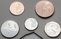 Set 5 monede 1,2,5,10,20 pence 2023 Marea Britanie, Privy mark, Charles al-III-lea, Brilliant uncirculated din set anual