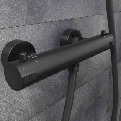 SCH&amp;Uuml;TTE Robinet de duș termostatic LONDON, negru mat, 5,5 cm foto