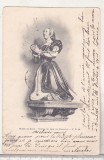 bnk cp Franta - Muzeul din Dijon - Statuia Anne de Fontette - circulata 1903