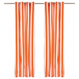 vidaXL Set de draperii Dungi 2 pcs Portocaliu 140 x 225cm 134375