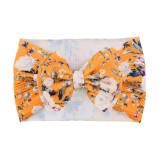 Bentita lata cu funda si imprimeu - Model 16 (Marime Disponibila: 6-12 luni