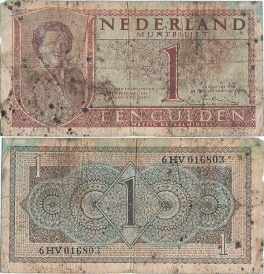 1949 ( 8 VIII ), 1 gulden ( P-72a.1 ) - Țările de Jos foto