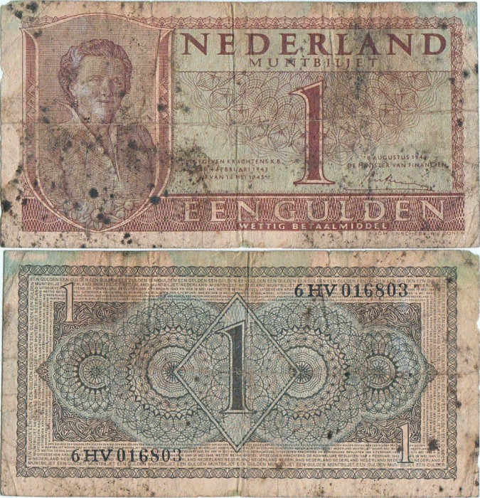 1949 ( 8 VIII ), 1 gulden ( P-72a.1 ) - Țările de Jos