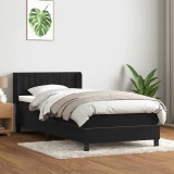 vidaXL Pat box spring cu saltea, negru, 90x210 cm, catifea 3318269