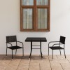 Gossi set mobilier de gradina, 3 piese, negru, poliratan