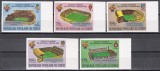 Congo 1982 - Cupa Mondială de Fotbal - Spania, Stadioane, SUPRATIPAR ARGINTIU, Serie NDT, F. RARE, MNH