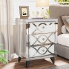 Noptiera Oglinda MIRROR 45x35x60 cm MDF Metal Sticla, Sertar Soft Close, MPD