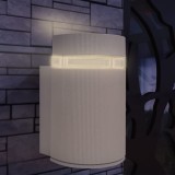 VidaXL Aplică semi-cilindrică de perete pentru exterior, gri , aluminiu